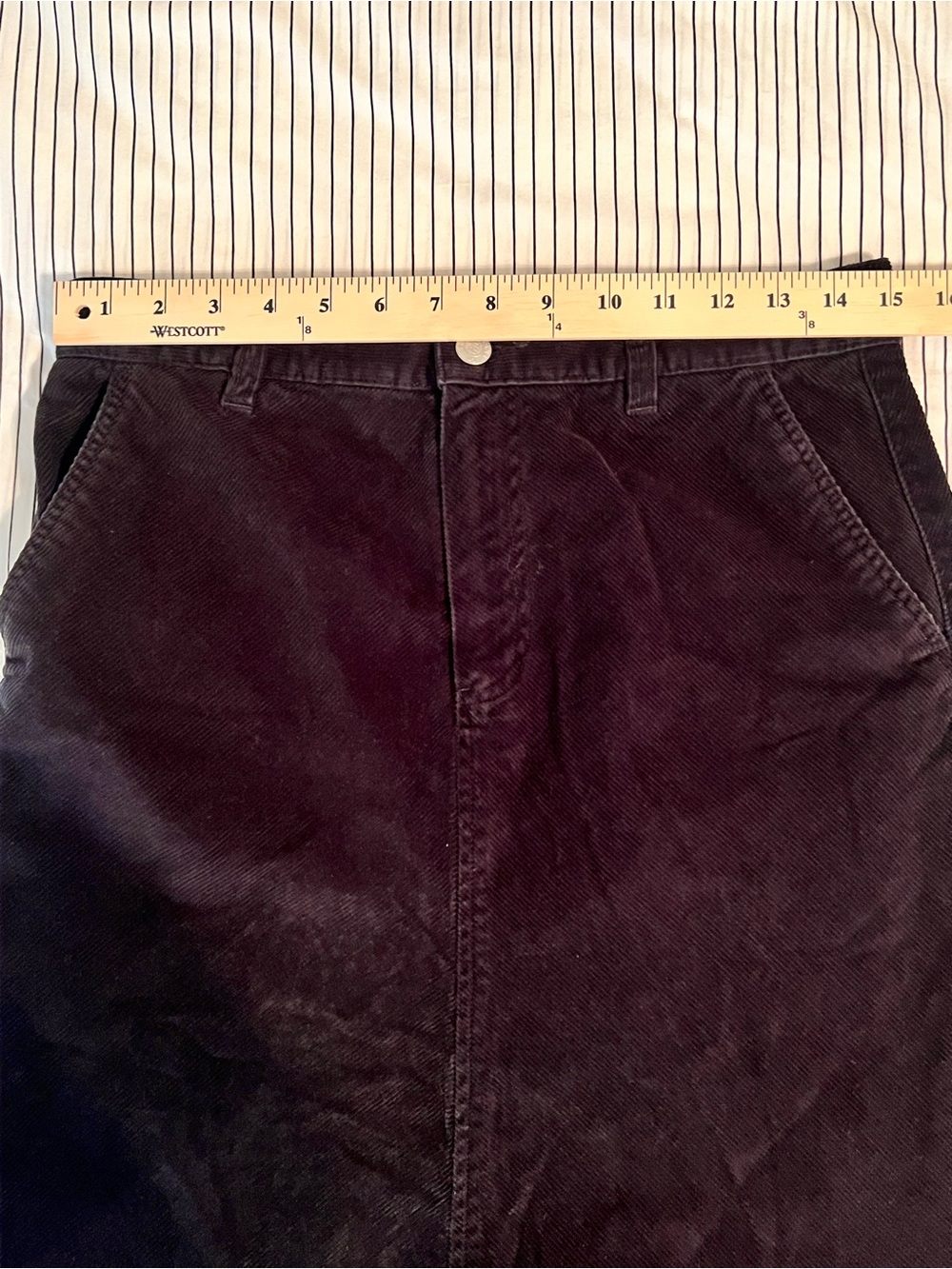 Vintage 90s Polo Jeans Co Ralph Lauren Black Corduroy Maxi Skirt Size 6 Y2K - Picture 9 of 10